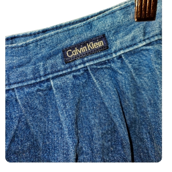 Calvin Klein Blue Denim Midi Skirt - Picture 3 of 6